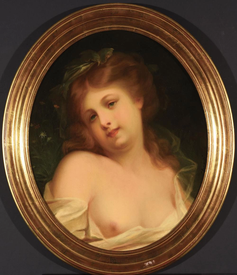 Charles Joshua Chaplin - Testa di giovane donna leggermente inclinata con petto nudo